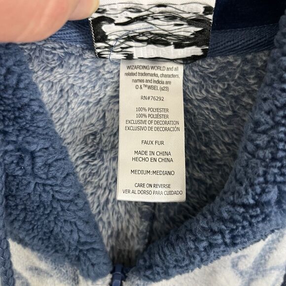 Disney Harry Potter Plush Super Soft One Piece Pajamas Womens Size S Small Blue - Picture 4 of 4